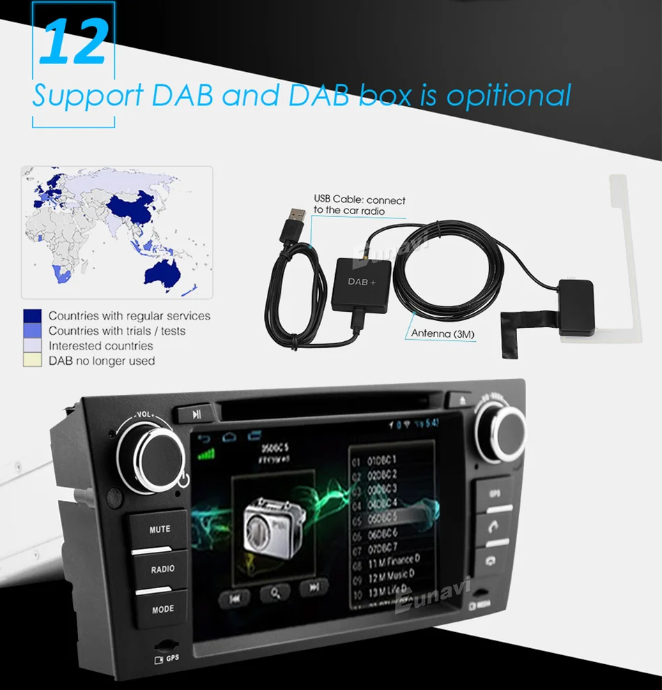 Excellent Eunavi Octa 8 Core CPU Android 8.0 Car DVD For 3 Series BMW E90 E91 E92 E93 318 320 325 For Manual Air Conditioning gps Navi 19