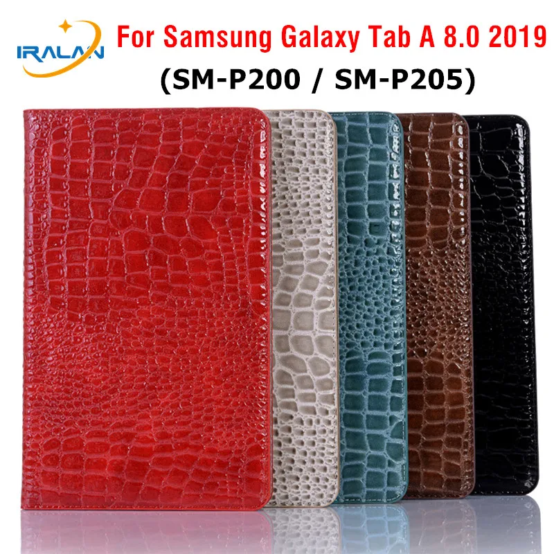 Чехол подставка из крокодиловой кожи для Samsung Galaxy Tab A 8 0 S Pen 2019 P200 P205 магнитный