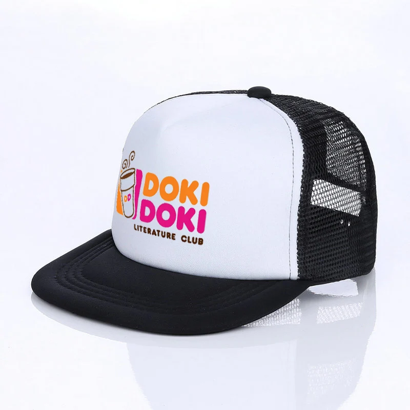 Бейсболка для костюмированной игры Doki Literature Club Monika, розовая сетчатая шляпа с комиксами Sayori Natsuki Yuri Trucker, шляпа на Хэллоуин YF021