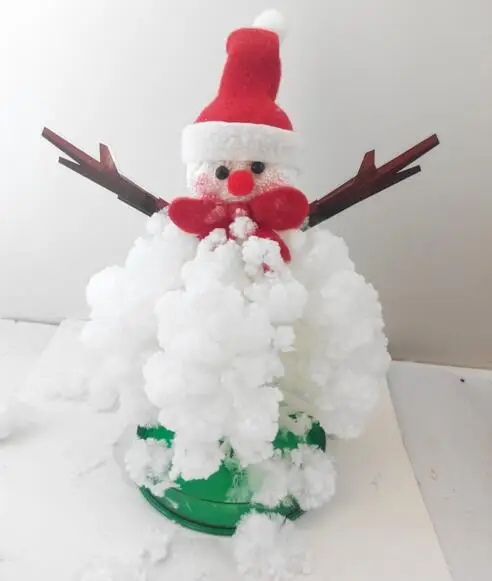 

iWish 2019 22x9cm DIY White Magic Growing Paper Snowman Tree Magical Grow Snow Man Crystals Christmas Trees Kids Toys For Child