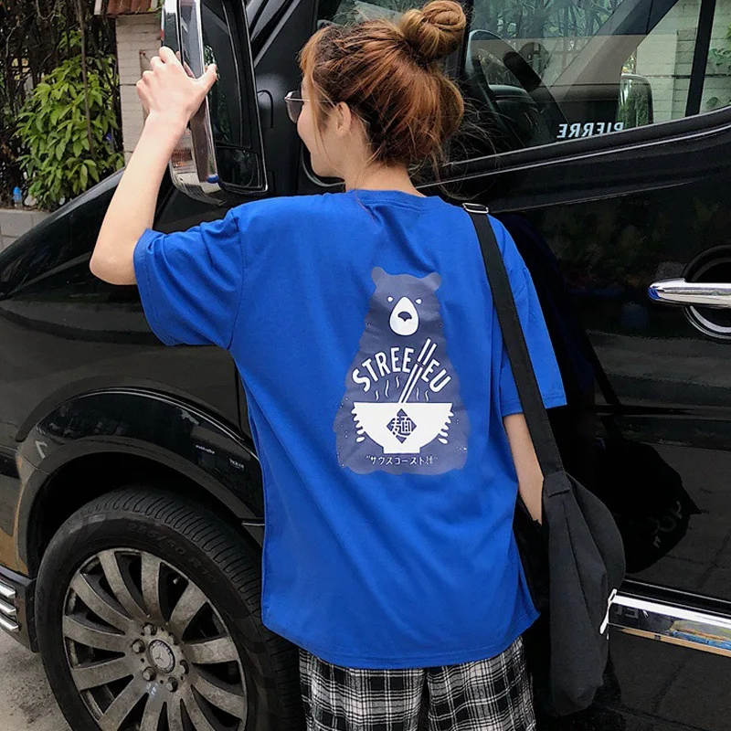 

Mr.nut female tide 2019 new Korean version of the wild loose show t-shirt Harajuku style large size student t-shirt