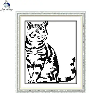 

Joy Sunday the Cat Gazing into the Distance Patterns Cross-stitch kits DIY Handwork 14CT 11CT For Embroidery Home Decor