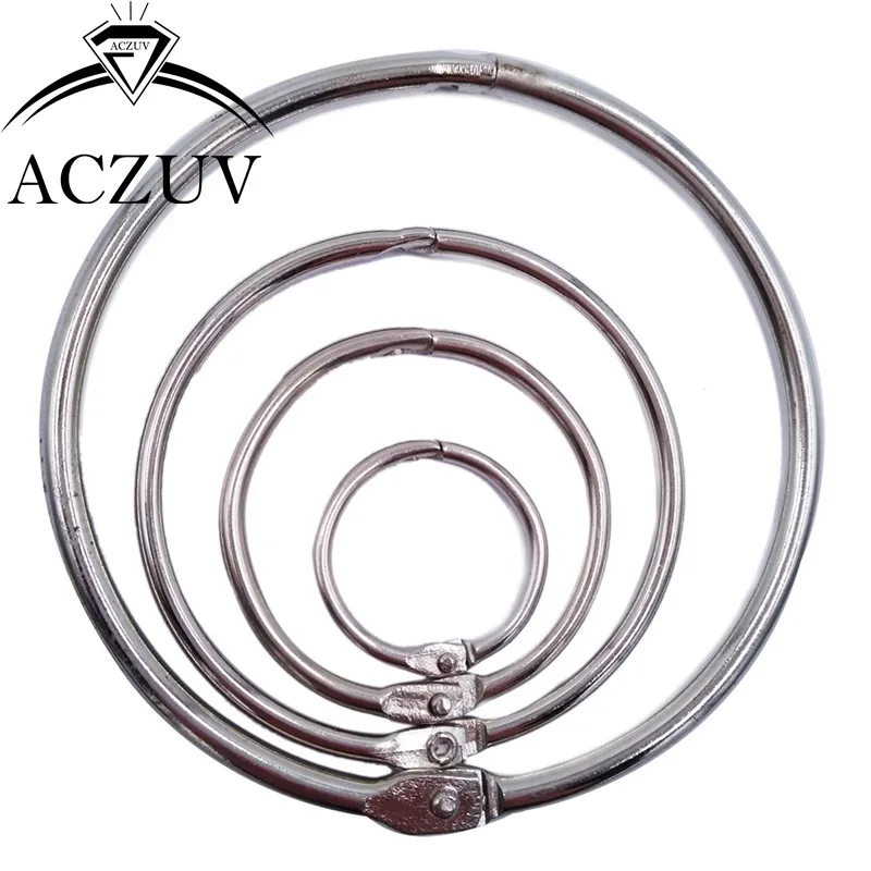 

100Pcs 20mm to 76mm Inside Diameter Dull Silver Color Card Circle Book Ring Key Rings Keychains Holder Findings Accessories