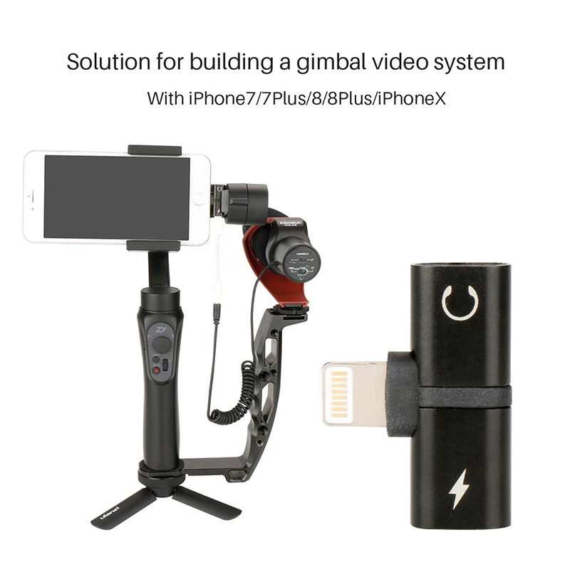 

zhiyun smooth 4 accessories vimble 2 2in1 Splitter For Lightning Audio Adapter Charging Audio Cable Converter for iPhone 7 8 X