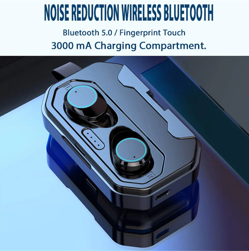 Nasin x6 настоящие беспроводные Bluetooth наушники 5,0 сенсорное управление гарнитура IPX7 водонепроницаемый внешний аккумулятор 3000 мАч для iPhone