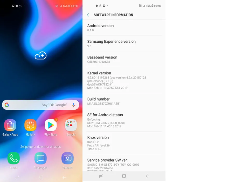  Samsung Galaxy A8s G8870 Smartphone Three Rear Cameras 3400mAh 6GB 128GB Snapdragon 710 Otca core N