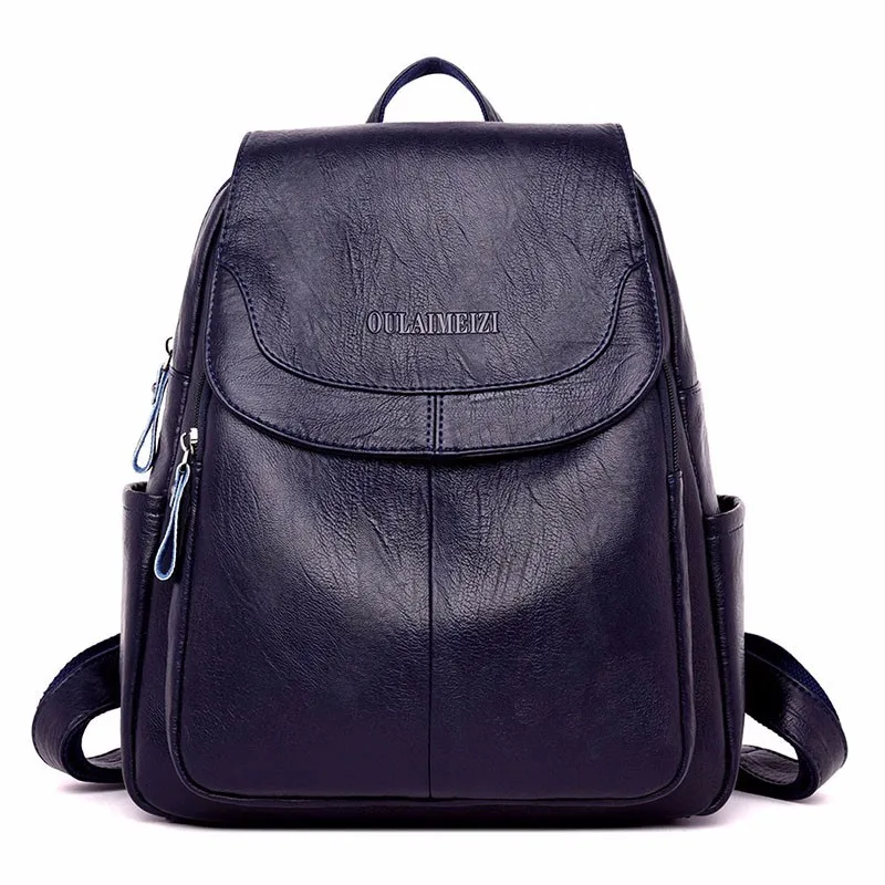 2019 Female Leather Backpacks High Quality Sac A Dos Ladies Bagpack Luxury Designer Large Capacity Casual Daypack Girl Mochilas