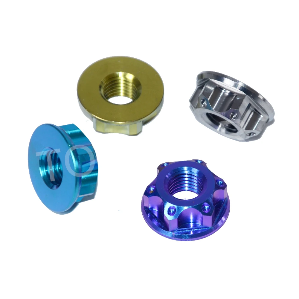 4pcs Motorcycle Titanium Alloy Nut M10 Colorful For Rear And Front