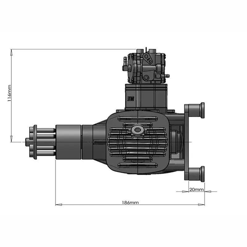 DLE 120 RC модель бензинового двигателя DLE120 двухцилиндровый двухтактный боковой