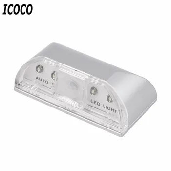 

ICOCO 1pcs 4 LED IR Sensor Light Auto PIR Infrared Home Door Wireless Keyhole Motion Detection security Detection flashlight hot