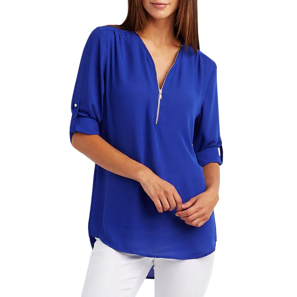 

Women summer Fashion Women Casual Tops Shirt Loose Top Long Sleeve Blouse mujer de moda 2019 Fashion Dropshipping#G
