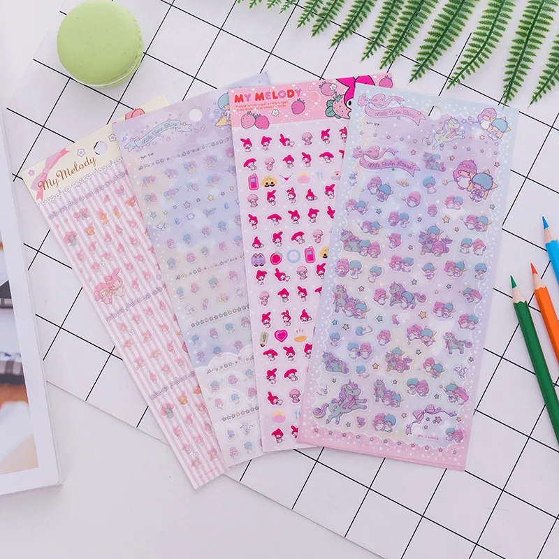 

1 Sheet Unicorn Twin Star Melody Adhesive Sticker Stick Label Album Diary Decor Stationery Sticker