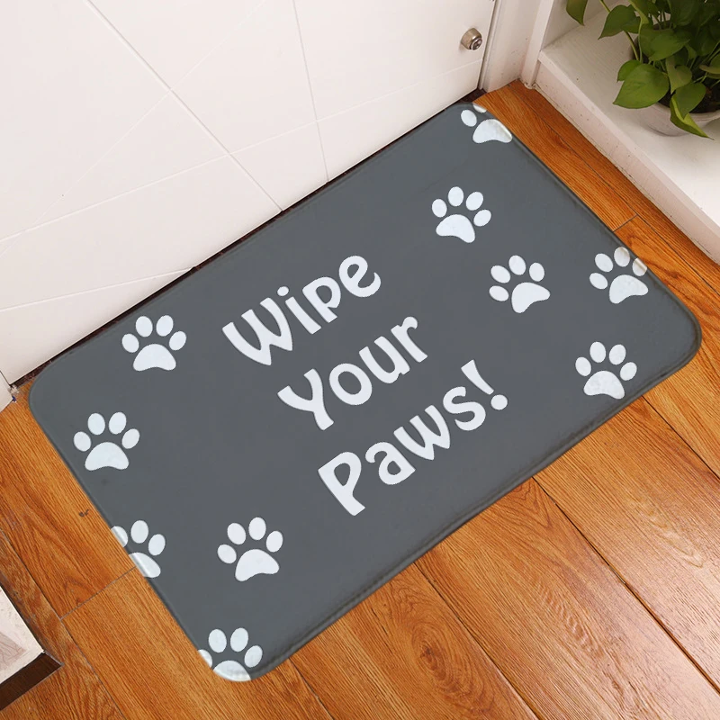 HomeMiYN New Bath Mat Door Mats Anti Slip Grey Foot Pads Wipe Your Paws
