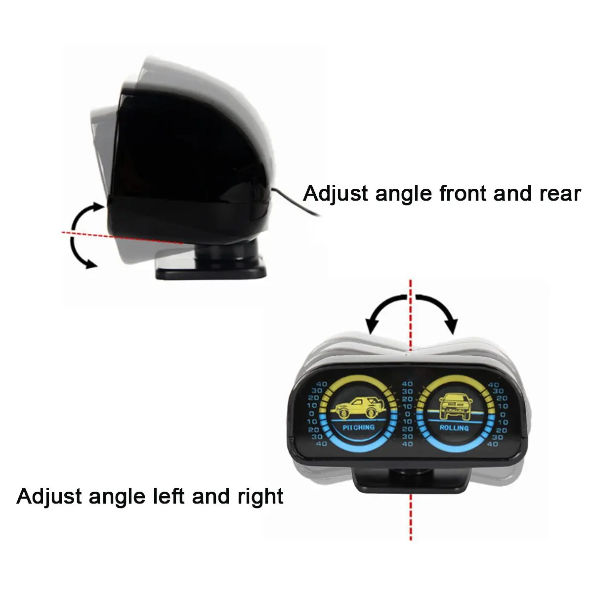  12V Inclinometer Compass Level Wave Instrument Vehicle Inclinometer Compass Car Inclination Tool Wi