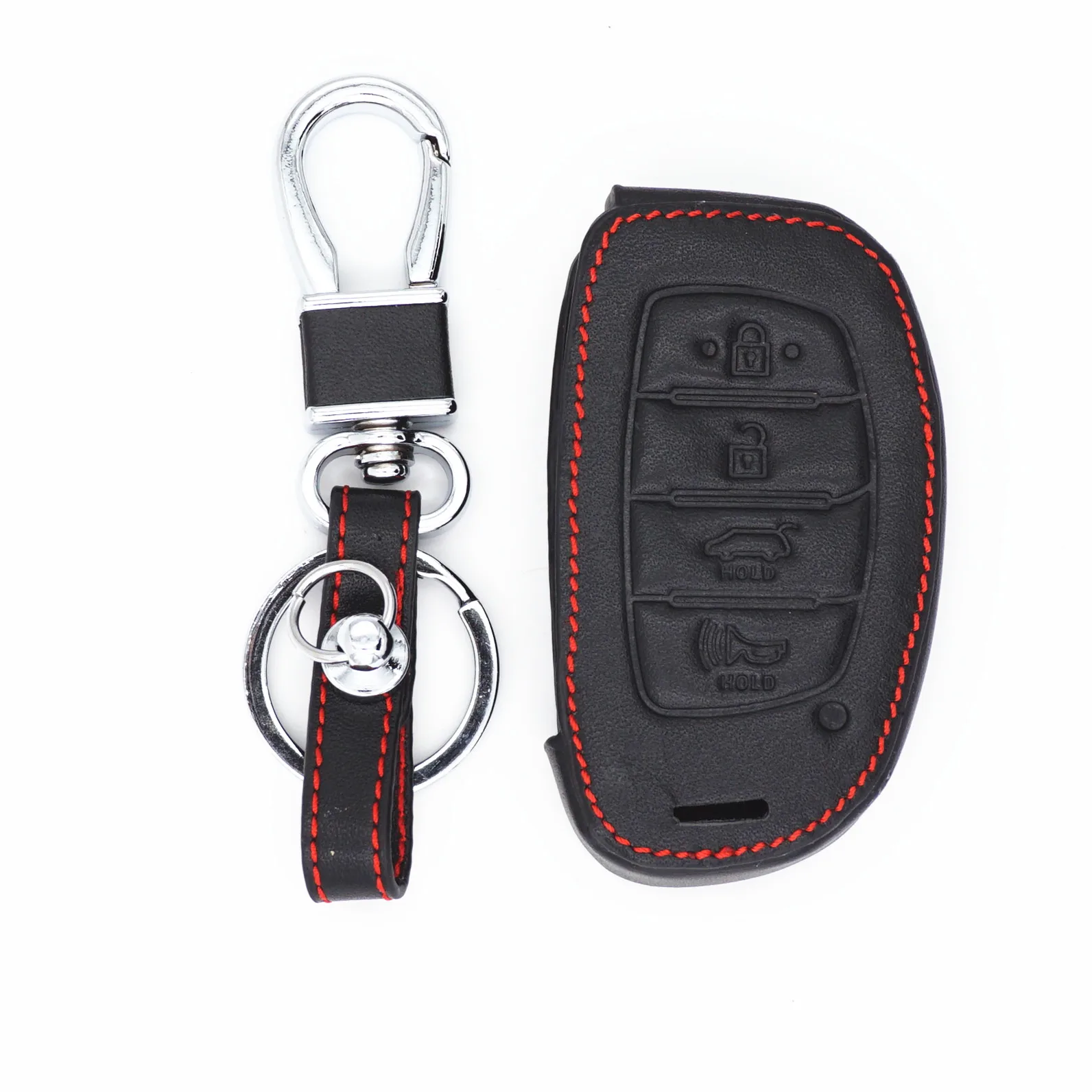 

WFMJ Genuine Leather 4 Buttons Assesories Flip Smart Remote Key Chain Cover Case For Hyundai Elantra Sonata Tucson I40 IX35 I45