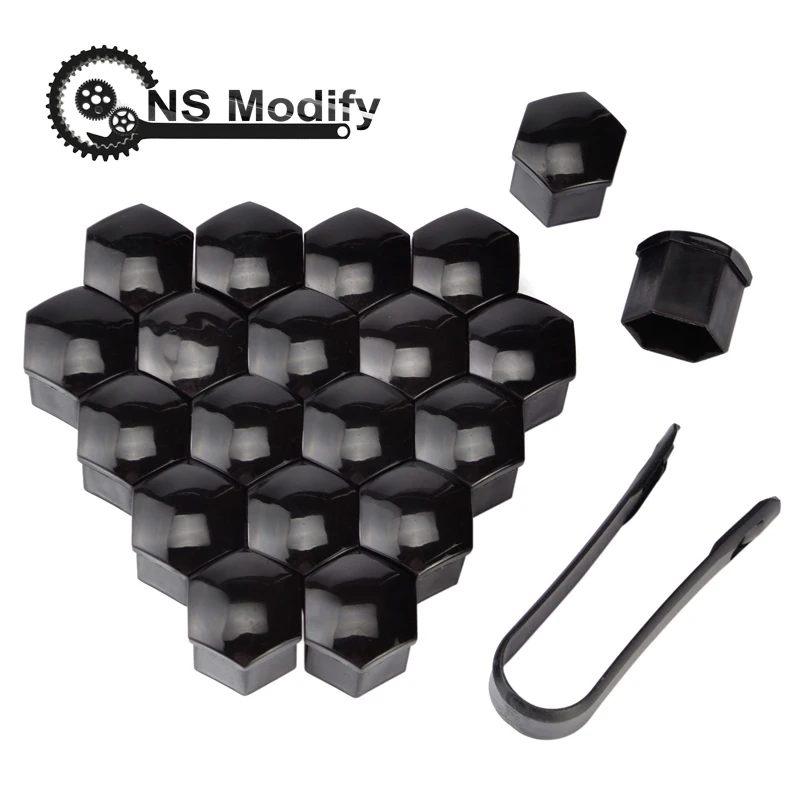 

NS Modify 20pcs 19mm Tyre Wheel Hub Covers Wheel Nuts Covers Protection Caps Tire Wheel Screw Bolts Nut Caps Hub Screw Protector