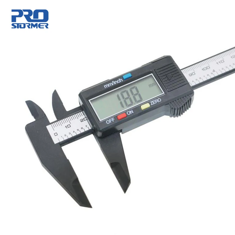 Prostormer 0-150 мм электронный цифровой суппорт 6 дюймов пластик углеродного волокна Vernier микрометр измерительный инструмент