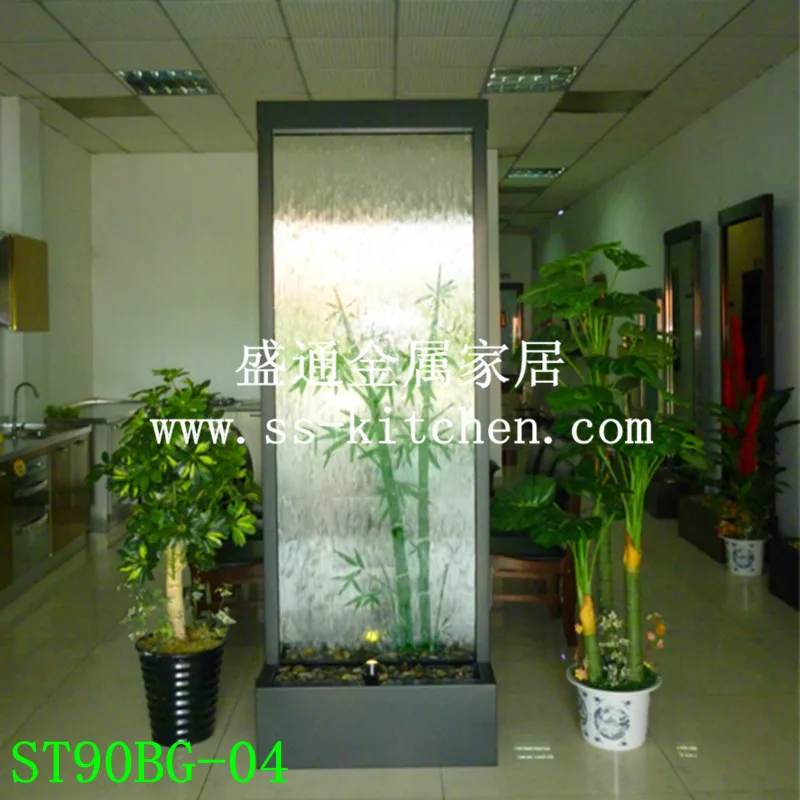 

90" Floor standing water fountains can work as air cleaner & home decoration in alunimum with black powder coating .
