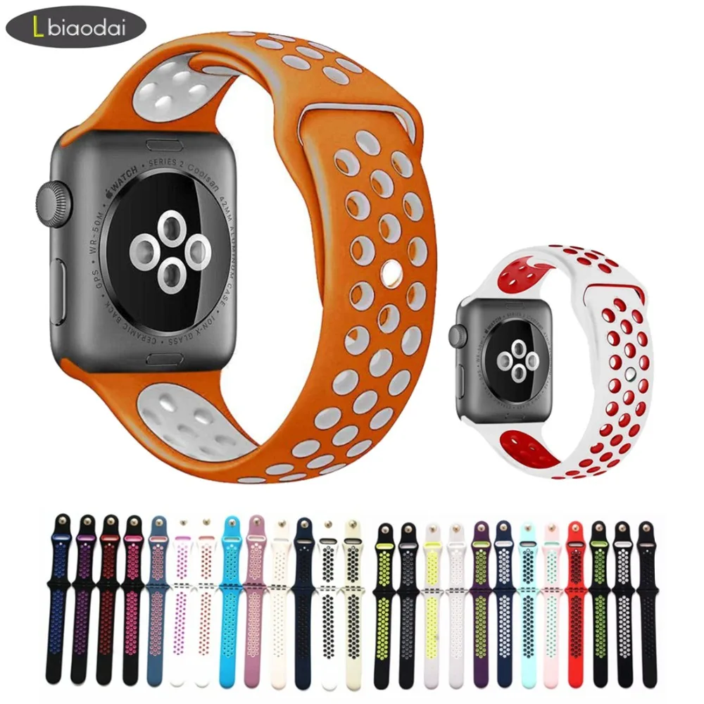 

Silicone Strap band For Apple watch 42mm 44mm 38mm 40mm iwatch band Series 4/3/2/1/Nike sport Bracelet watchband Accessories