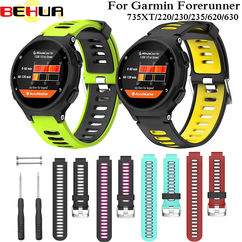 Bracelet de rechange pour montre de Sport de plein air, en Silicone, pour  Garmin Forerunner 735XT/220/230/235/620/630