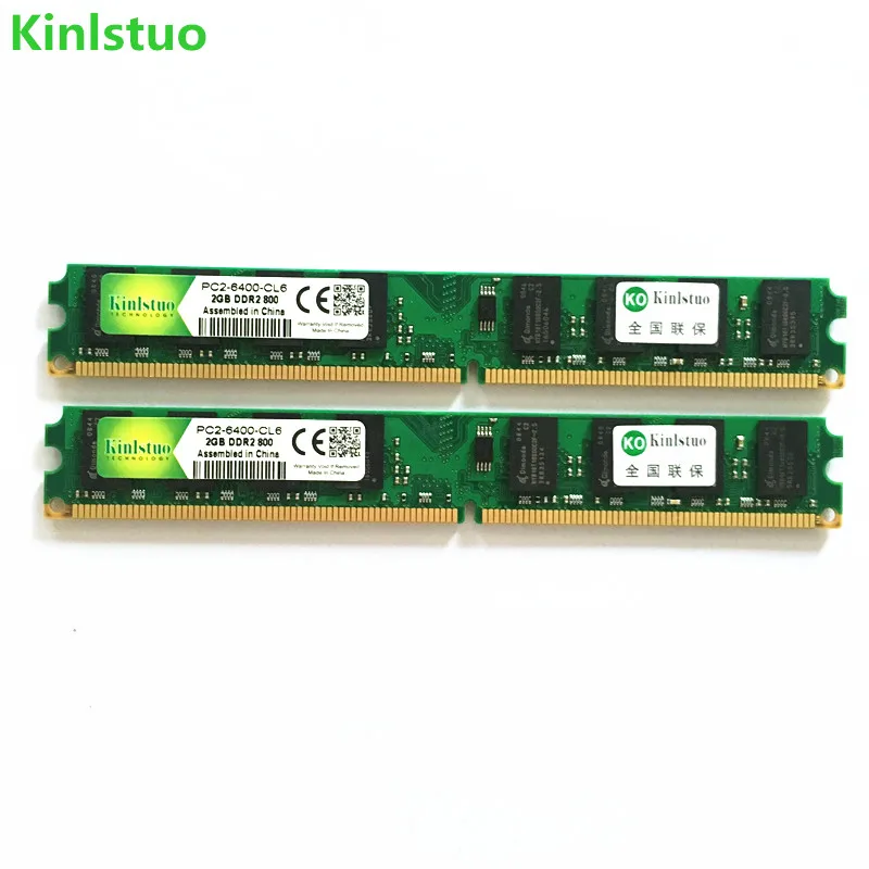 Kinlstuo 4 Гб(2 шт* 2 Гб) DDR2 800 МГц PC-6400 4 ГБ для рабочего стола Ram Memory DIMM