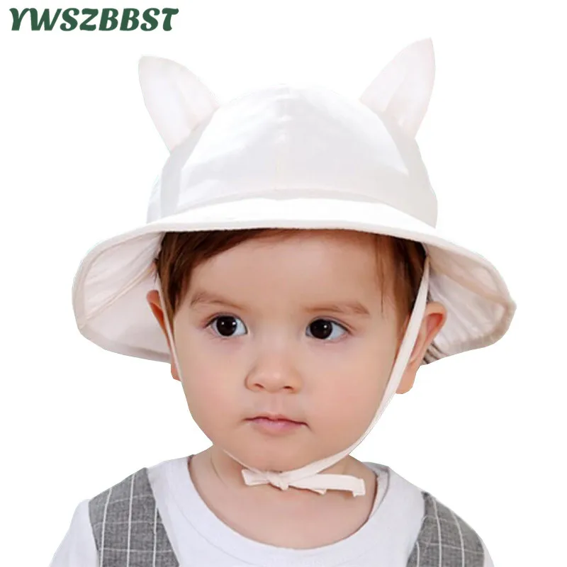 New Summer Girls Sun Hats Cute Cat Ears Toddler Baby Girls Hat Kids
