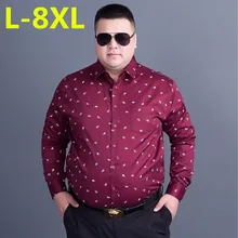 Большие размеры 8XL 7XL 6XL Осенняя брендовая мужская одежда Slim Fit Мужская рубашка с длинными рукавами Мужская Повседневная рубашка в горошек Social Новинка