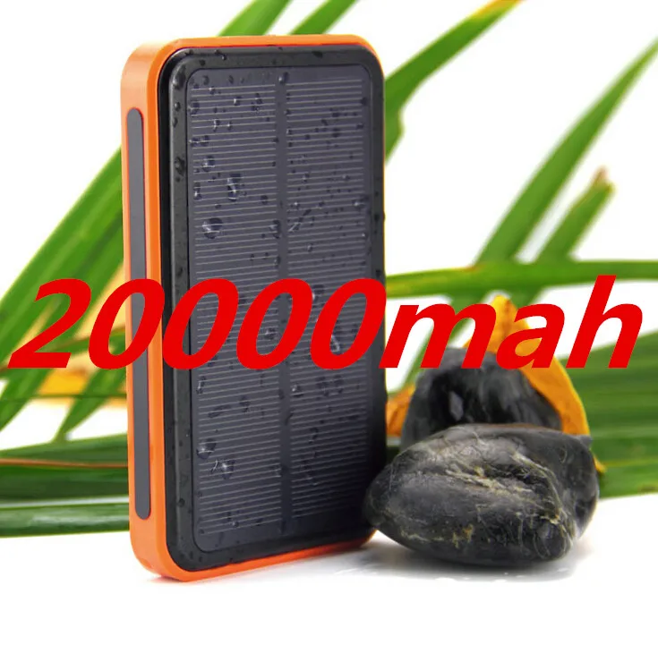 Power bank 20000mah portable harger solar power bank double usb bateria externa charger powerbank for iphone 5S 7 xiaomi