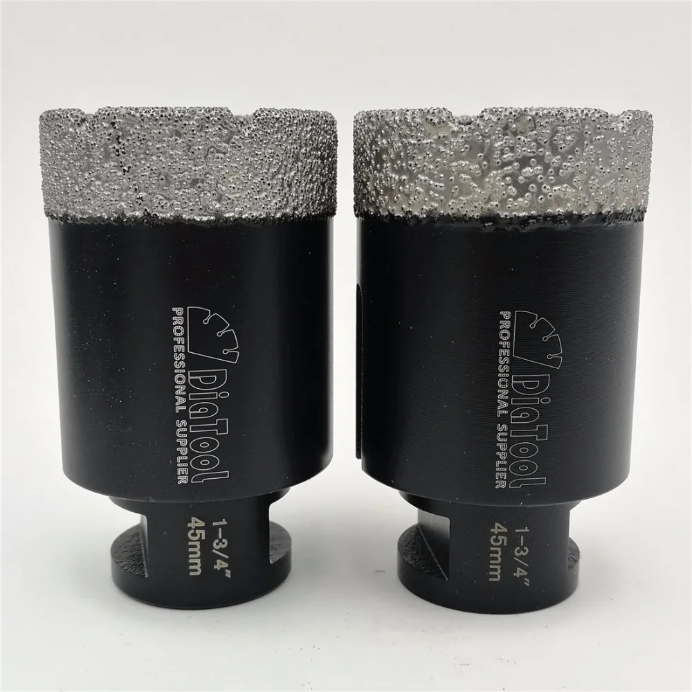 DIATOOL 2pcs 45mm Vacuum Brazed Diamond Dry Drilling Bits Diameter 1 3/