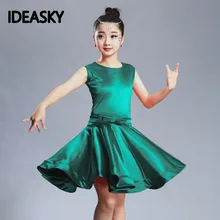 Платья для латинских танцев для девочек, бальное платье для танцев, Румба Самба, спандекс, детская юбка для танго, Самба, ча-ча, стандартная Сальса