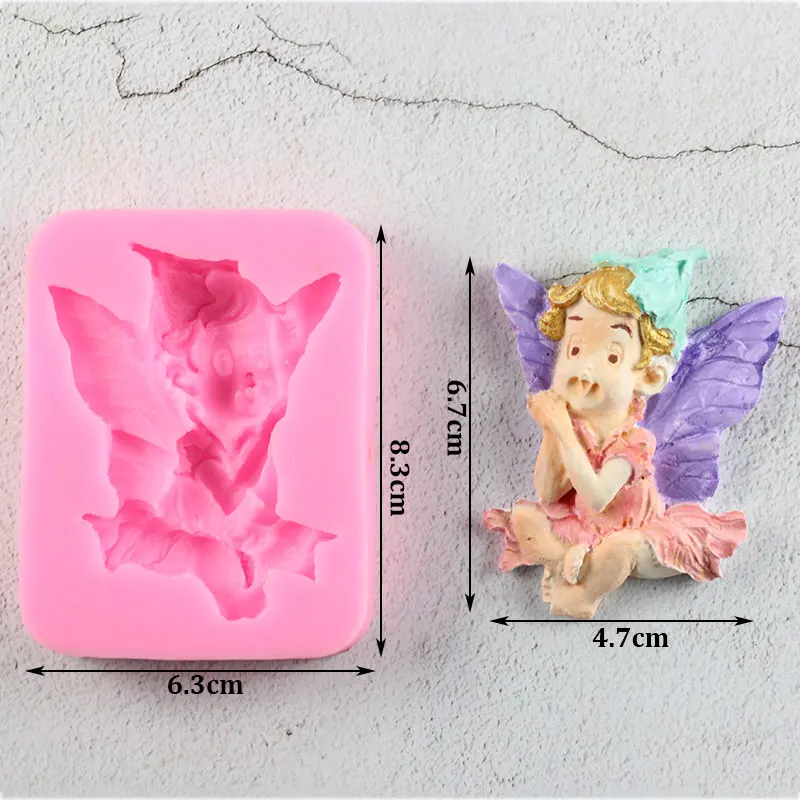 3D Ангел детские силиконовые формы для помадки на торт фея детские DIY украшения торта инструменты Мыло Смола глина конфеты Fimo глина шоколадные формы - Цвет: CF379