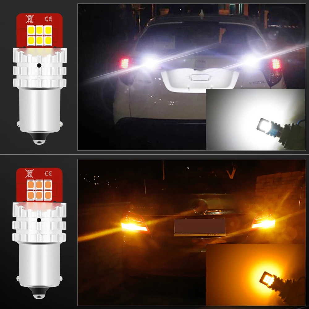 OXILAM 2Pcs 1156 P21W BA15S LED Bulbs for Car Backup Reverse Turn Signal Daytime Running Lights DRL Auto Lamp 12V White Amber OXILAM 2Pcs 1156 P21W BA15S LED Bulbs for Car Backup Reverse Turn Signal Daytime Running Lights DRL Auto Lamp 12V White Amber