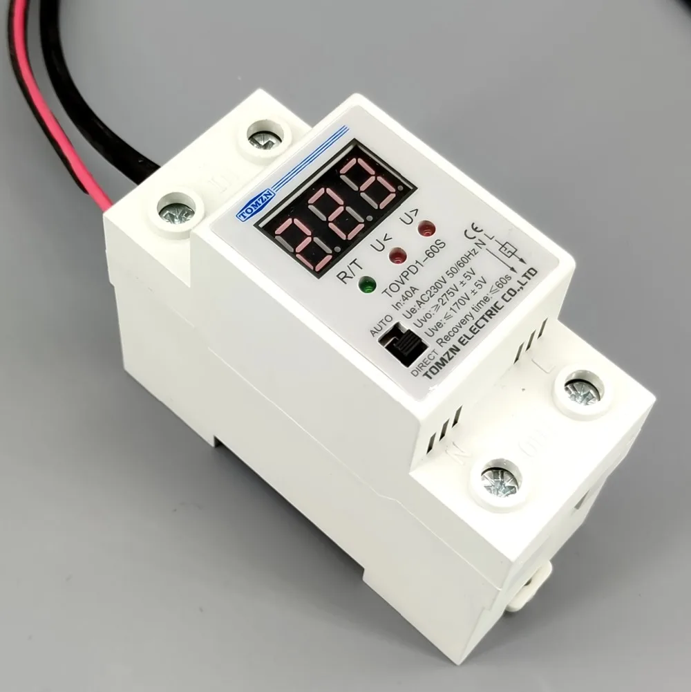 40A 220V ВКЛ./ВЫКЛ. Повторное подключение от перенапряжения и защиты от перенапряжения защитное устройство реле с вольтметром монитор напряжения