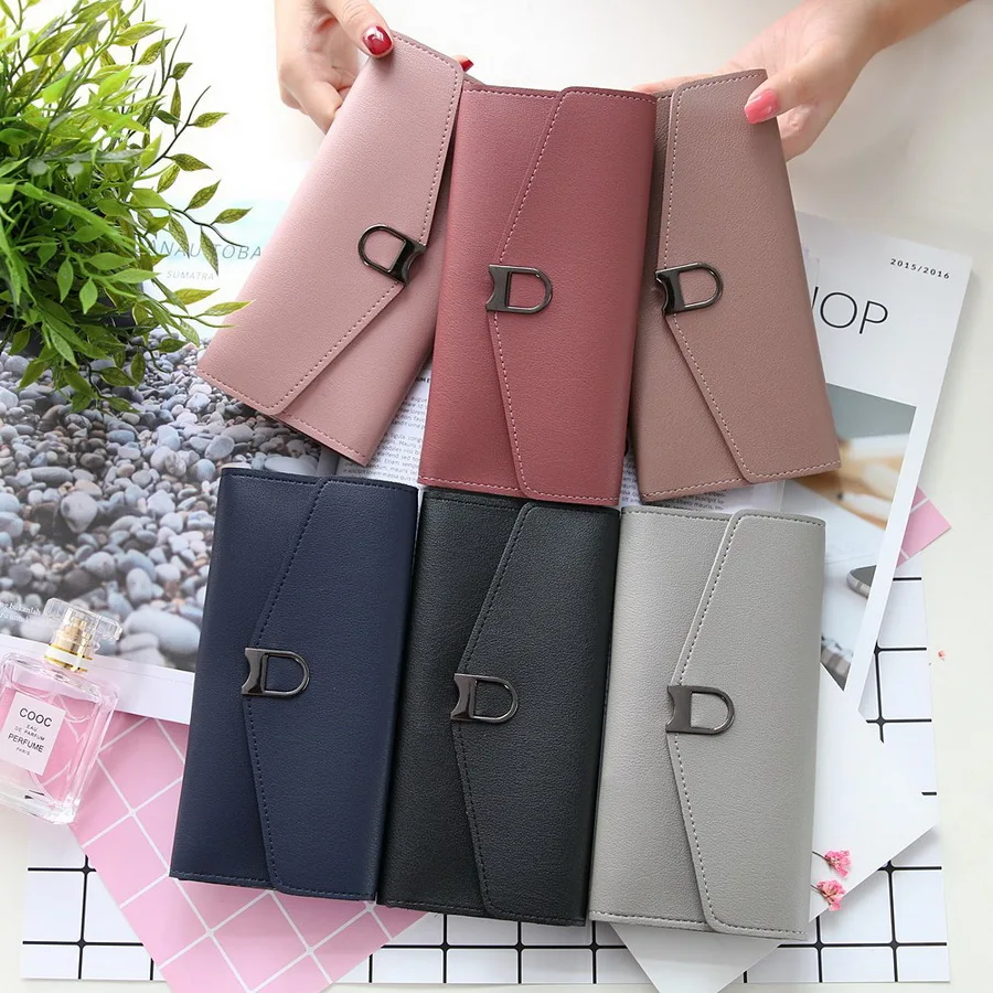 by dhl or ems 50pcs High Quality PU Leather Women Wallets Korean Style