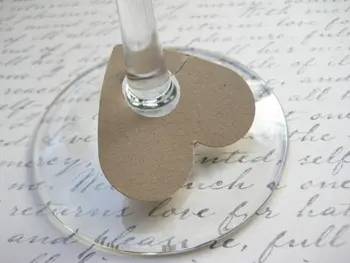 

kraft brown heart drink wine glass ring markers cards charms tag bachelorette party bridal shower engagement party decorations