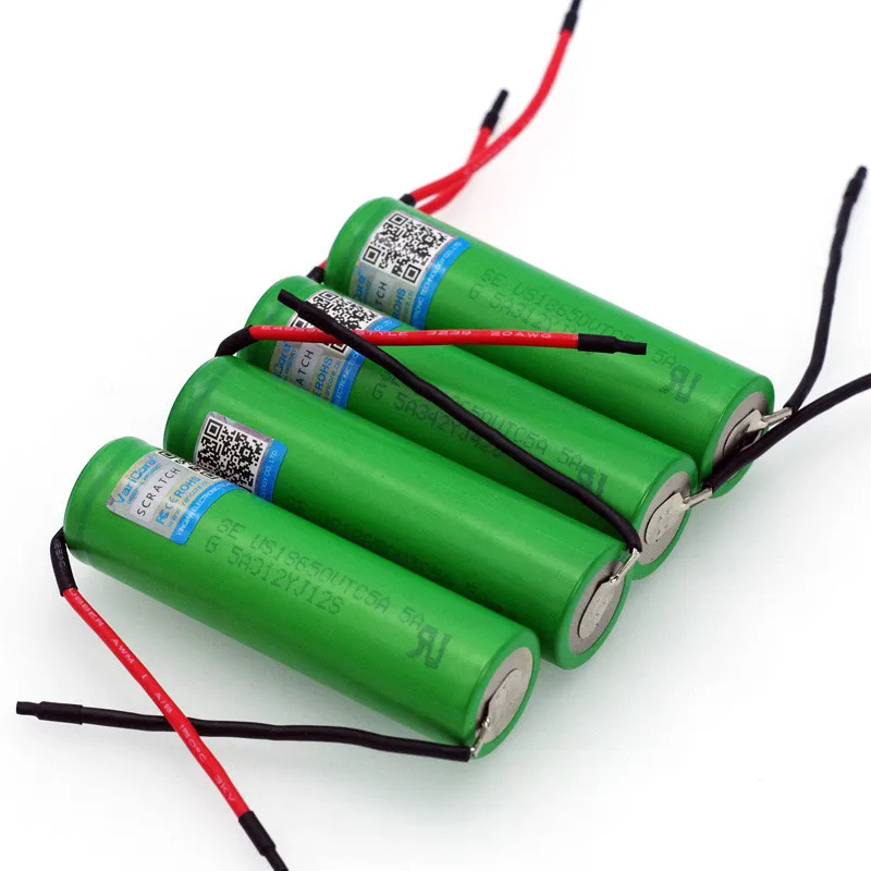 

6pcs VariCore New 100% Original 3.6V 18650 US18650VTC4 2100mAh VTC4 20A 30A Discharge Rechargeable battery +DIY Silica gel Cable