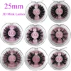 Mikiwi 25mm False Eyelashes Wholesale Thick Strip 25mm 3D Mink Lashes Custom Packaging Label Makeup Dramatic Long Mink Lashes 1