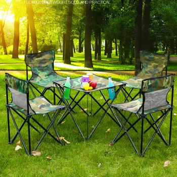

Outdoor Folding Table and Chair Set Portable Picnic Camouflage Wild Driving Barbecue LM01101759