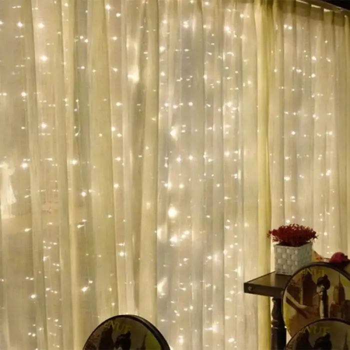 Из Ru 3*3 м светодиодный гирлянды перезаряжаемый праздничный свадебный домашний оконный занавес декоративная лампа