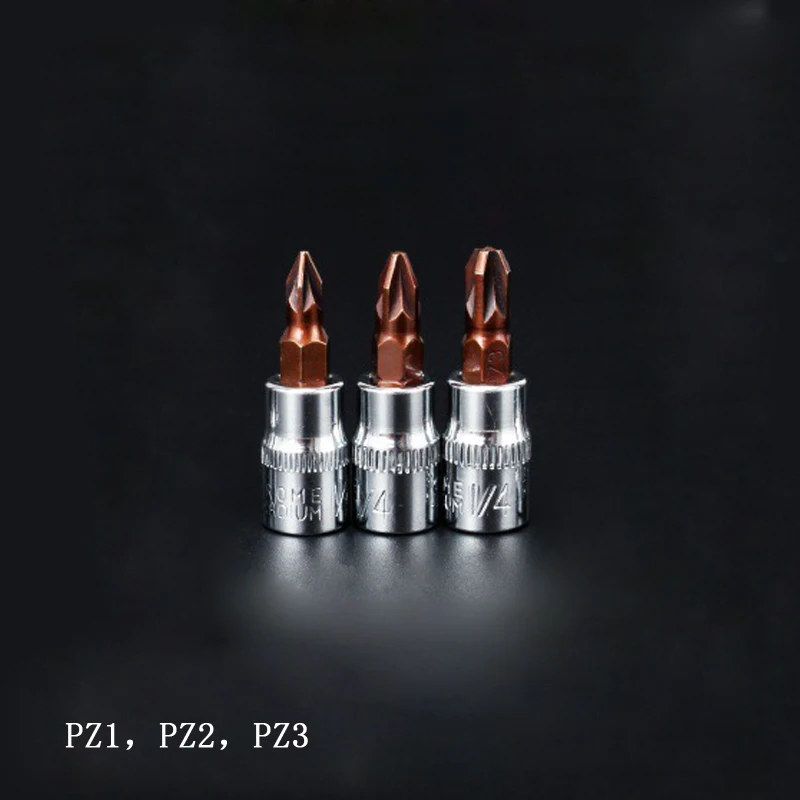 6 шт. Pozi Pozidriv отвертка бит отвертка Philips bits 1/4 дюймов приводной разъем ручные инструменты PZ1 PZ2 PZ3 PH1 PH2 PH3