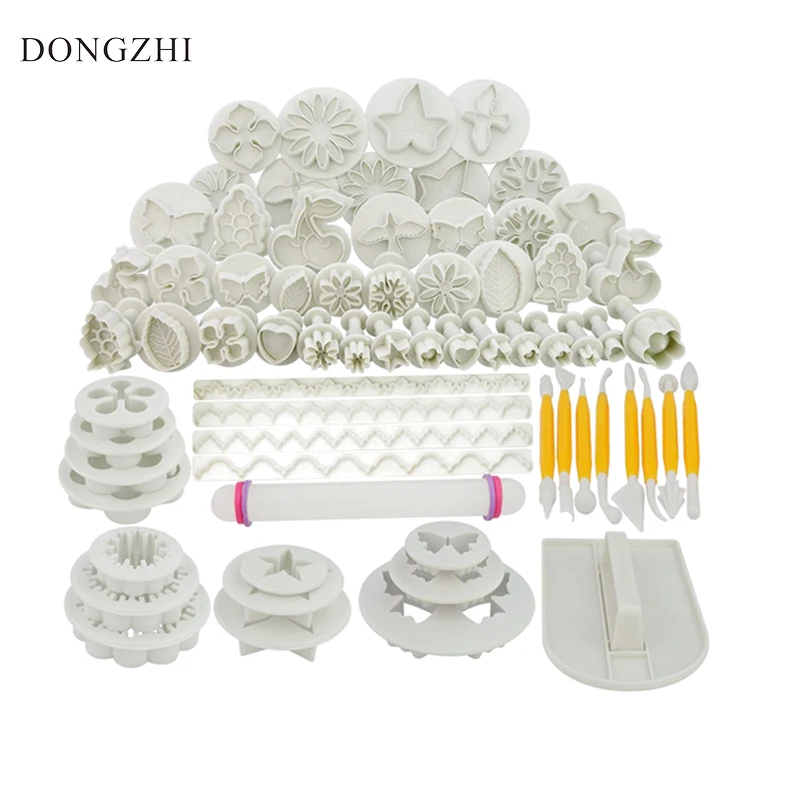

68pcs Fondant Cake Decration Tool Set Cake Cutter Molds Bakeware Sugarcraft Icing Decorating Flower Modelling Tools Set BK078