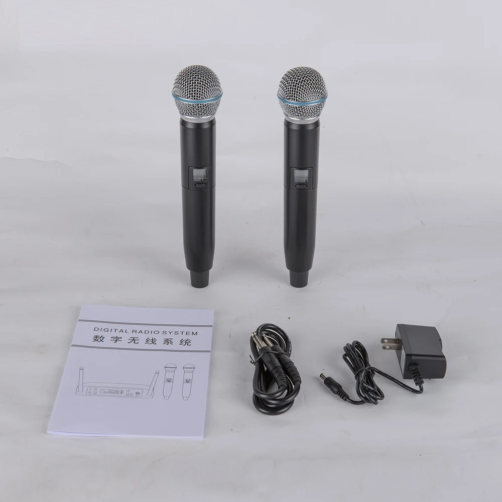 Dual Wireless Microphones System with Receiver Box