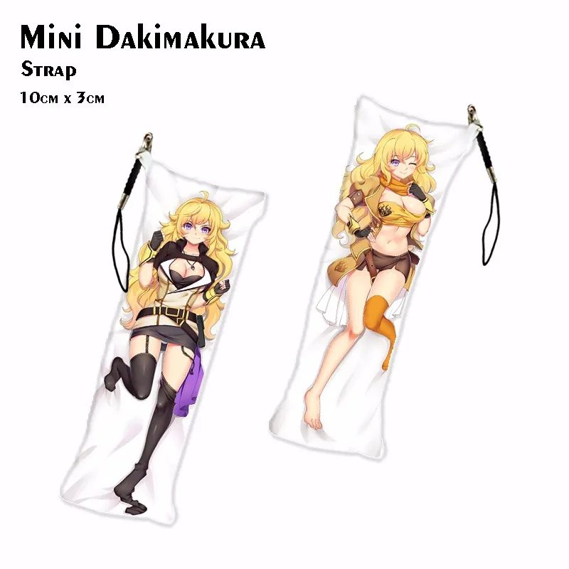 Игровой брелок RWBY Mini Dakimakura с кулоном в стиле аниме Рубиновая Роза/Weiss Schnee/Yang Xiao