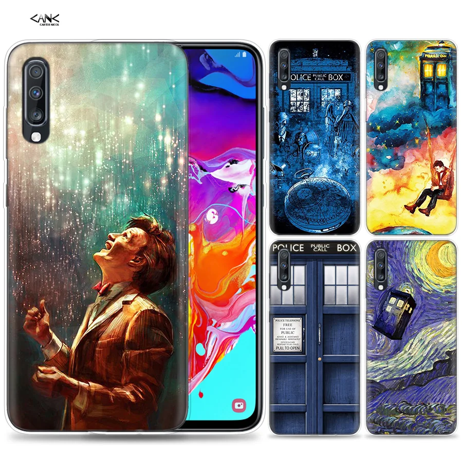 

Bags Case for Samsung Galaxy Mobile Phone A50 A70 A30 A20 J4 J6 J8 A6 A8 M30 A7 Plus 2018 Note 8 9 Tardis Box Doctor Who Coque J