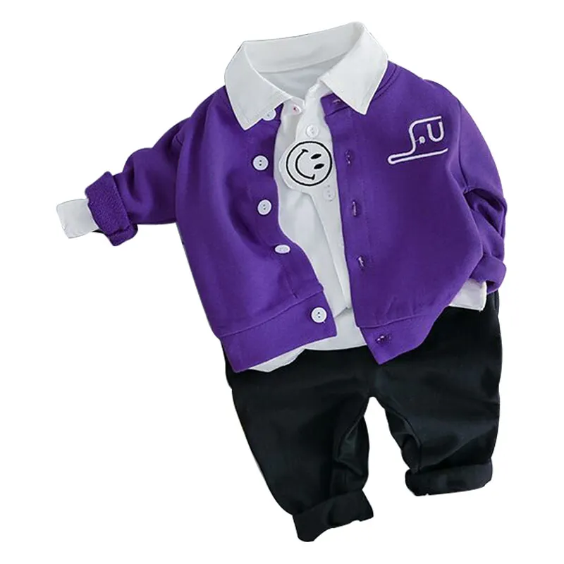 

2019 boys spring and autumn new Korean casual sports suit male baby fashion three-piece