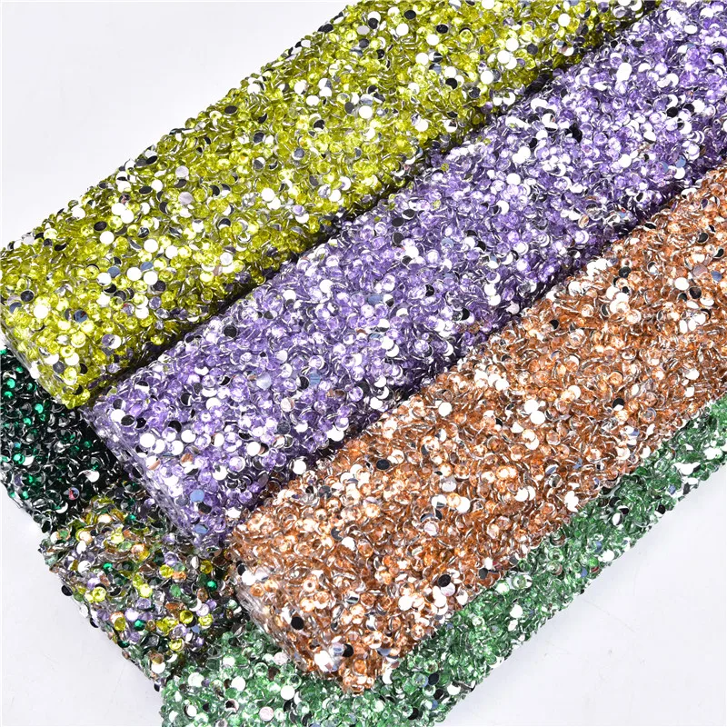 1 лист Bling из цветных полимеров 24X40Cm плоские стразы на сетчатой основе отделкой