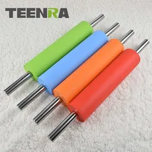 TEENRA 1 шт. металлическая ручка пенопласт Скалка силиконовая Скалка помадка торт антипригарный Dogh ролик торт инструменты