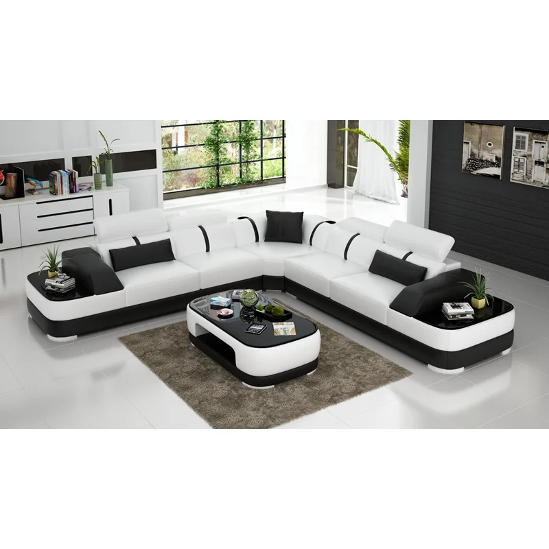 

Italian design living room furniture leather recliner sofa set