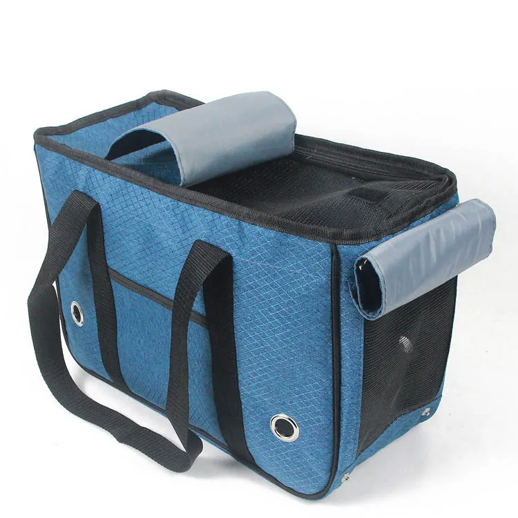 Ganyue холст Портативный Cat сумка сумочка котенок маленькая собака одного плеча мешок открытый дорожные сумки кошка Sling Bag - Цвет: blue 1