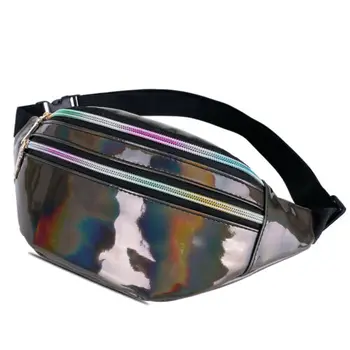 

2019 Solid Color Laser Waist Bag Men Belt Pack New Fashion Women Chest Handbag Unisex Fanny Waist Pack Belly Bags Phone Pouch